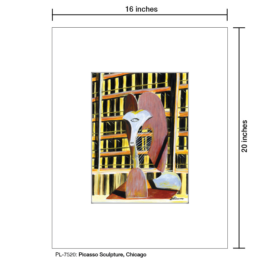 Picasso Sculpture, Chicago, Print (#7520A)