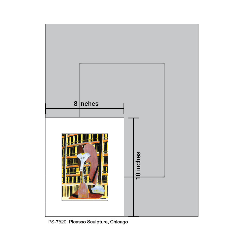 Picasso Sculpture, Chicago, Print (#7520A)