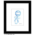 Rattle with Bow - Blue, Print (#7944A)