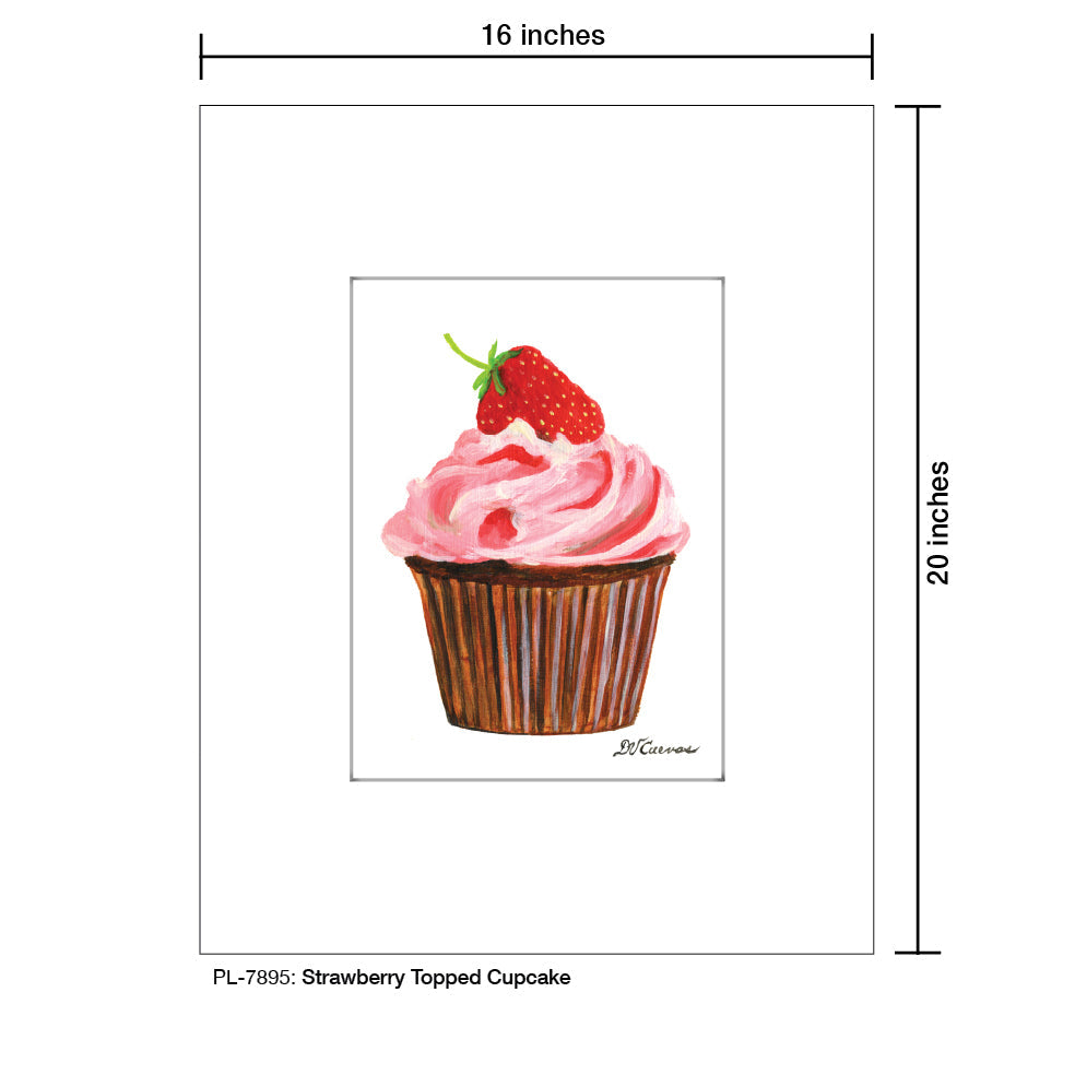 Strawberry Topped Cupcake, Print (#7895A)