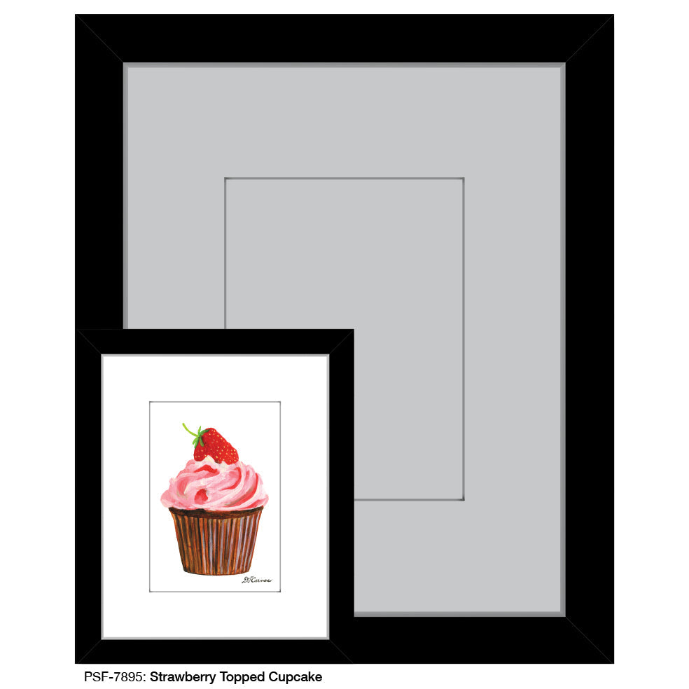 Strawberry Topped Cupcake, Print (#7895A)