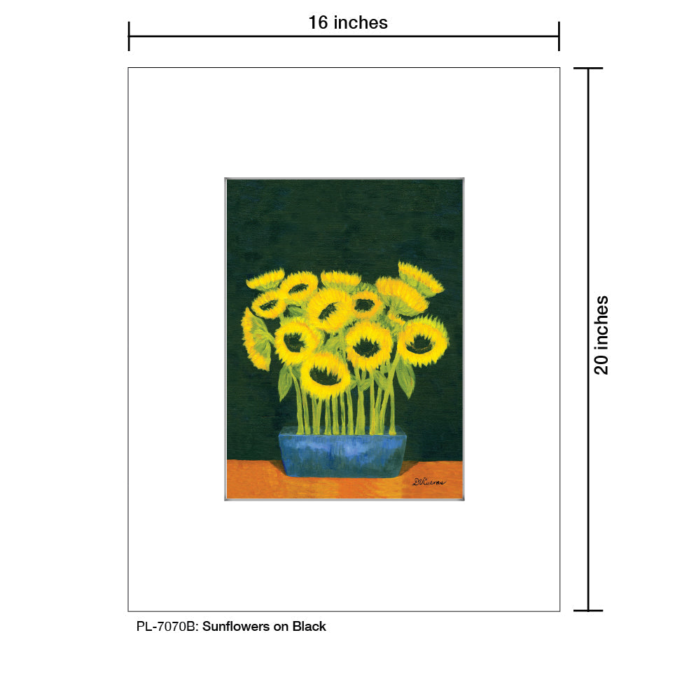 Sunflowers on Black, Print (#7070B)