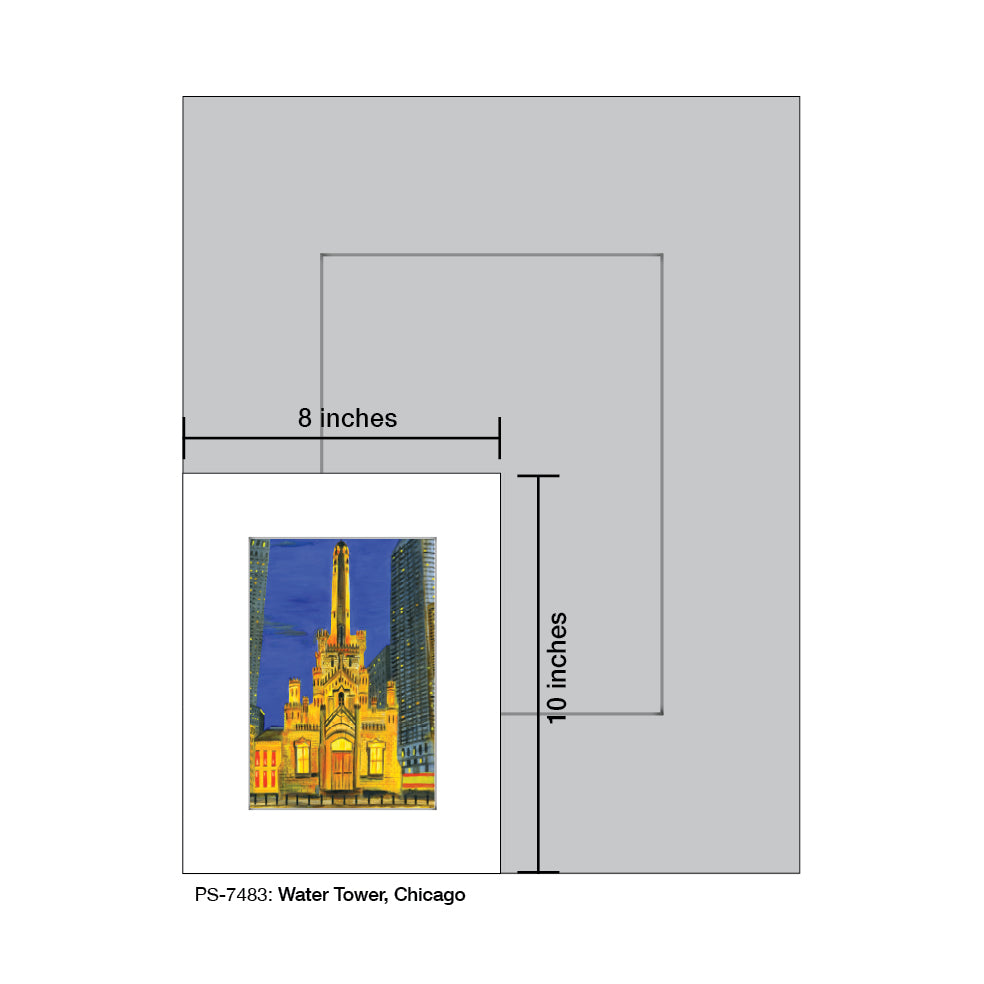 Water Tower, Chicago, Print (#7483A)