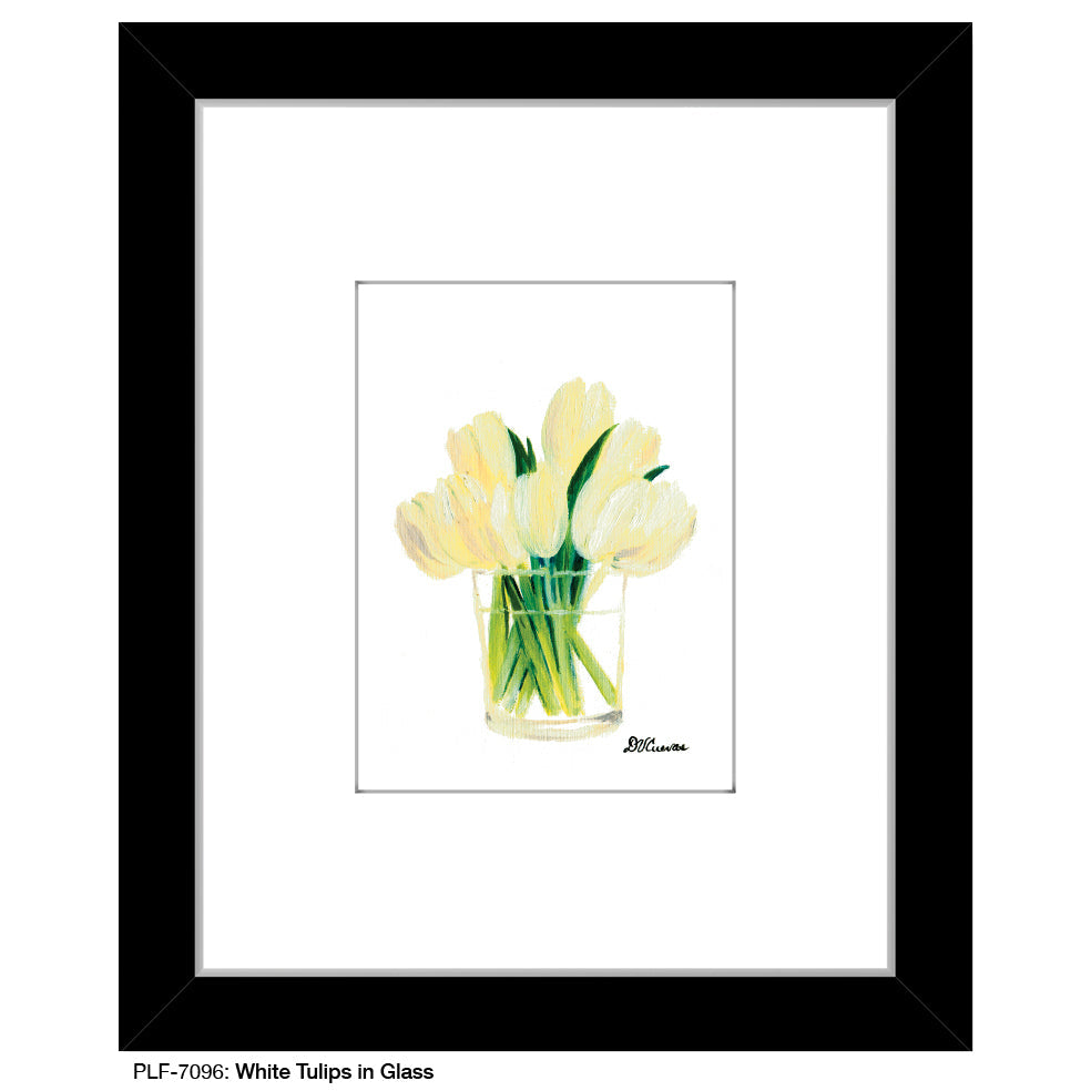 White Tulips in Glass, Print (#7096F)