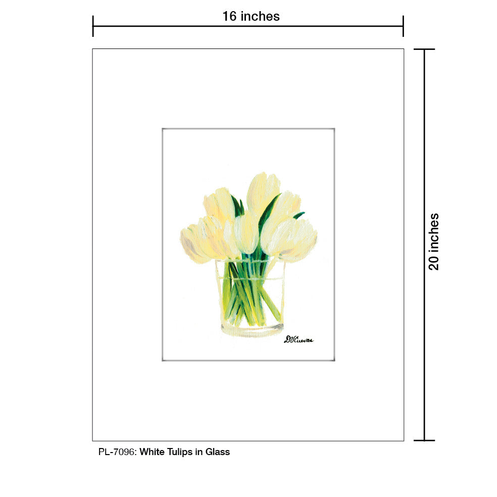 White Tulips in Glass, Print (#7096F)
