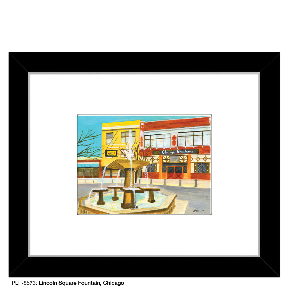 Lincoln Square Fountain, Chicago, Print (#8573A)