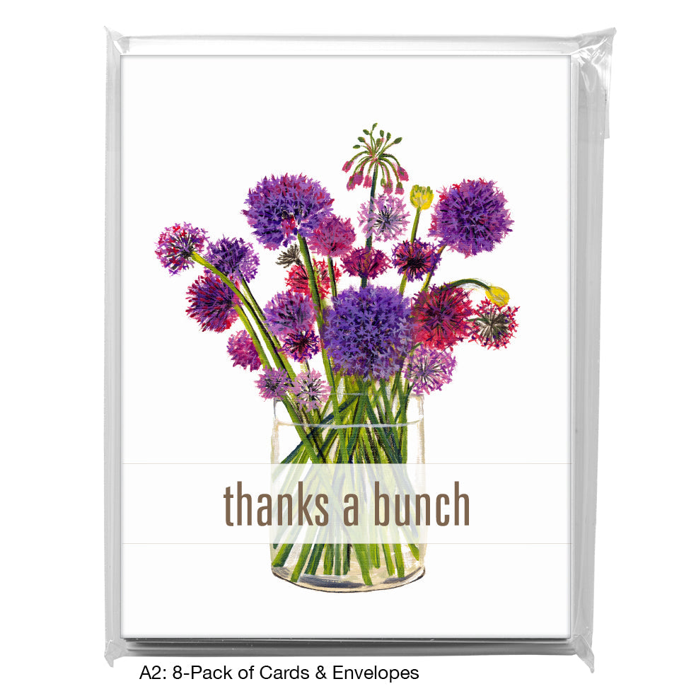 Alliums in Vase, Greeting Card (#7203BA)