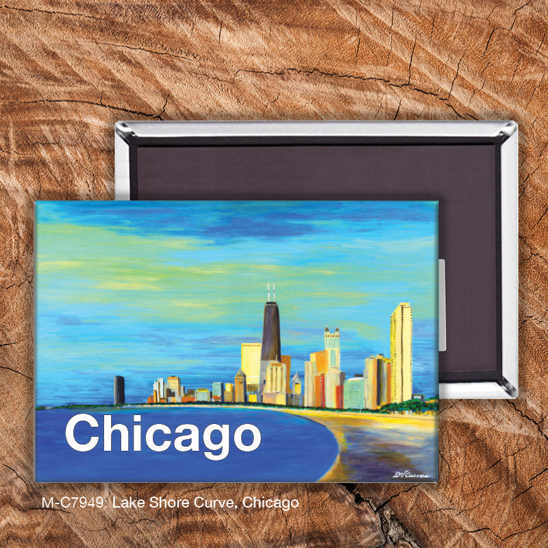 Lake Shore Curve, Chicago, Magnet (M-7949A)