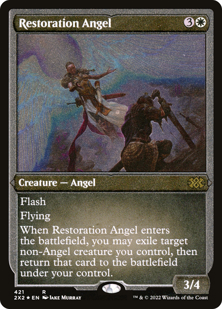 Restoration Angel (2X2-421) - Double Masters 2022 Etched Foil