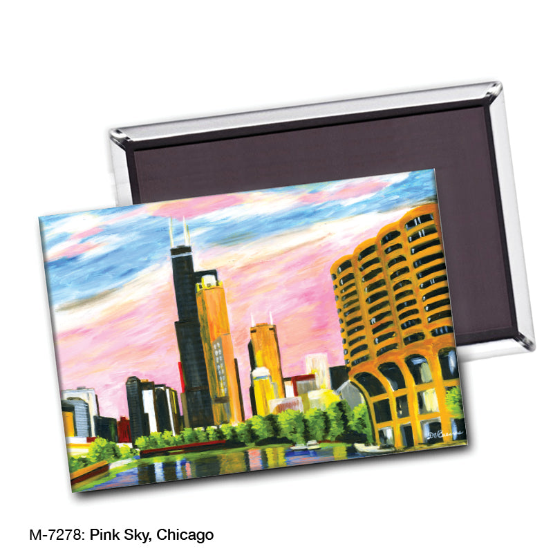 Pink Sky, Chicago, Magnet (M-7278A)