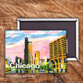 Pink Sky, Chicago, Magnet (M-7278A)