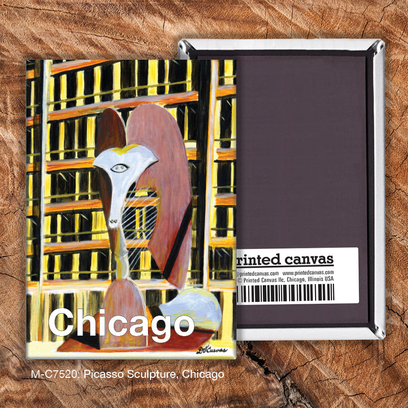 Picasso Sculpture, Chicago, Magnet (M-7520A)
