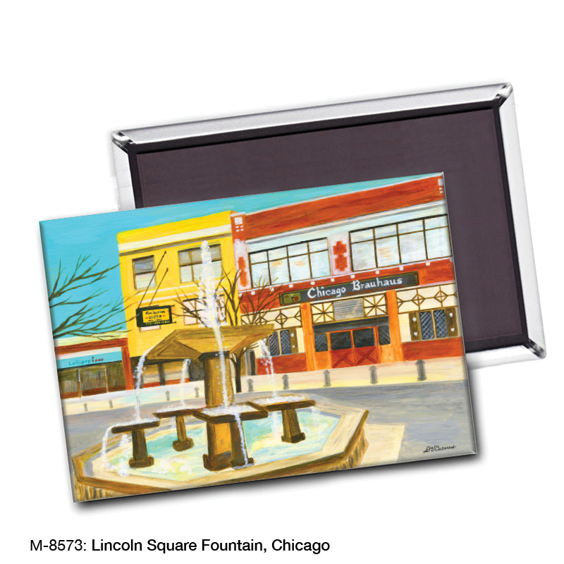 Lincoln Square Fountain, Chicago, Magnet (M-8573A)