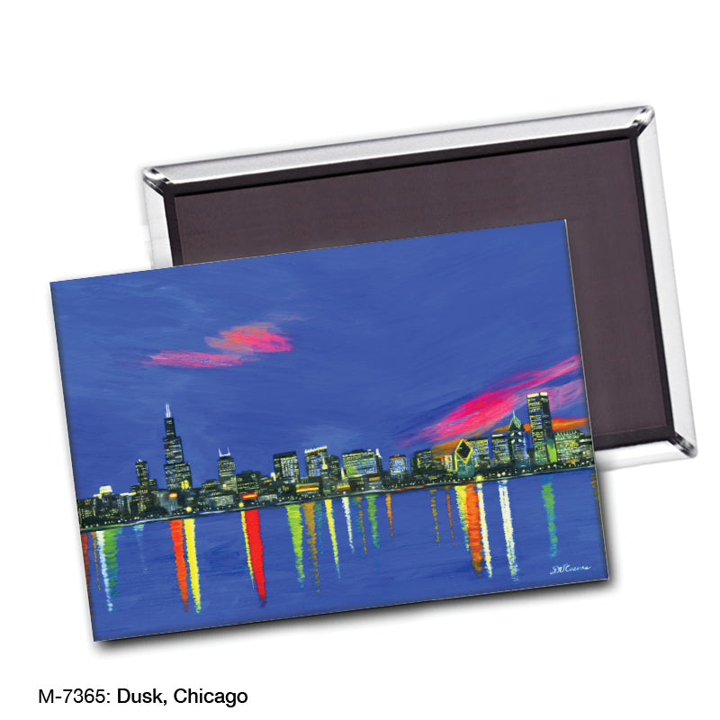 Dusk Skyline, Chicago, Magnet (M-7365A)