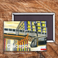 Bus Under Tracks, Chicago, Magnet (M-7281A)