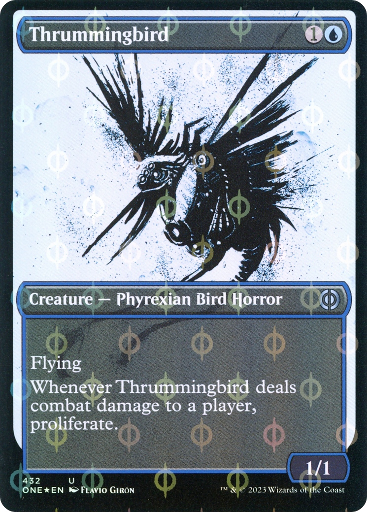 Thrummingbird (ONE-432) - Phyrexia: All Will Be One: (Showcase) Foil