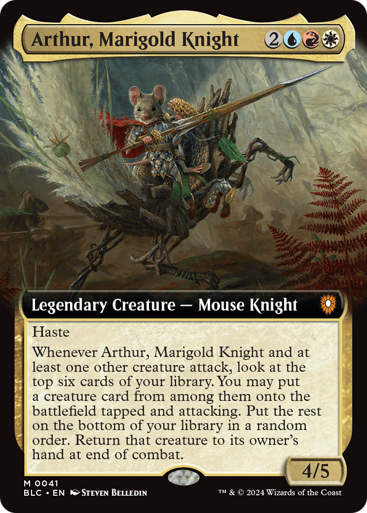 Arthur, Marigold Knight (BLC-041) - Bloomburrow Commander: (Extended Art) Foil