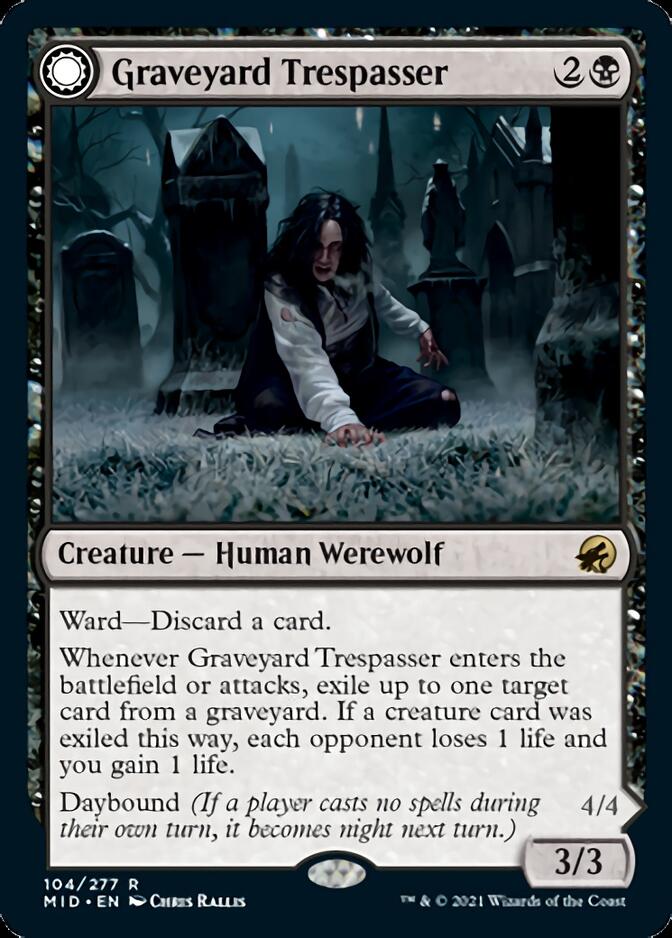 Graveyard Trespasser // Graveyard Glutton (MID-104) - Innistrad: Midnight Hunt: (Double Faced Transform)