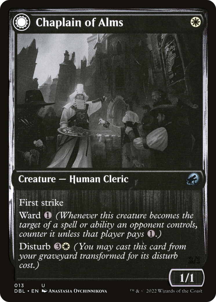 Chaplain of Alms // Chapel Shieldgeist (DBL-013) - Innistrad: Double Feature: (Double Faced Transform)