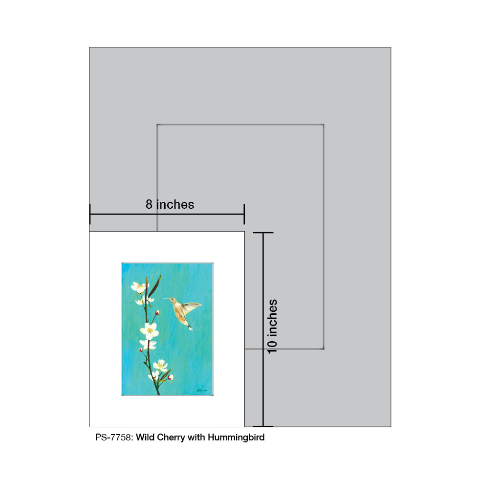 Wild Cherry with Hummingbird, Print (#7758A)