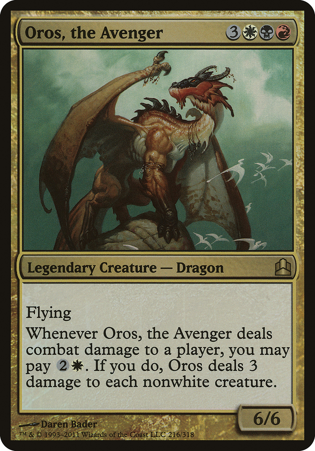 Oros, the Avenger (OVER-216) - Commander 2011 Oversized Foil