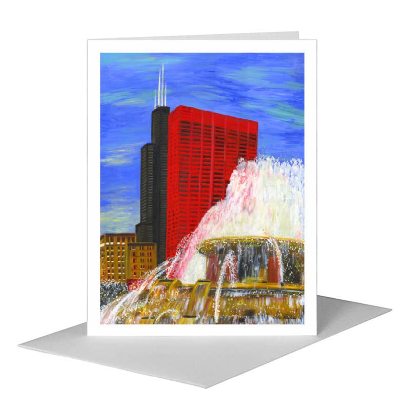 Buckingham Fountain, Chicago, Greeting Card (#7419A)