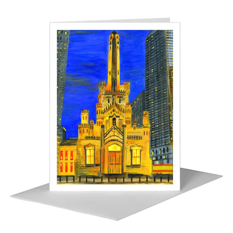 Water Tower, Chicago, Greeting Card (#7483A)