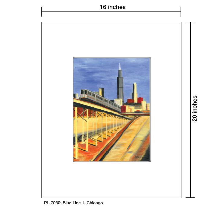 Blue Line 1, Chicago, Print (#7950A)