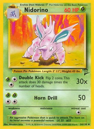 Nidorino 054/130 - Base Set 2