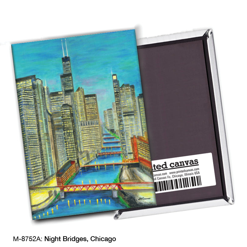 Night Bridges, Chicago, Magnet (M-8752A)