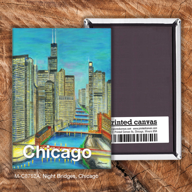 Night Bridges, Chicago, Magnet (M-8752A)