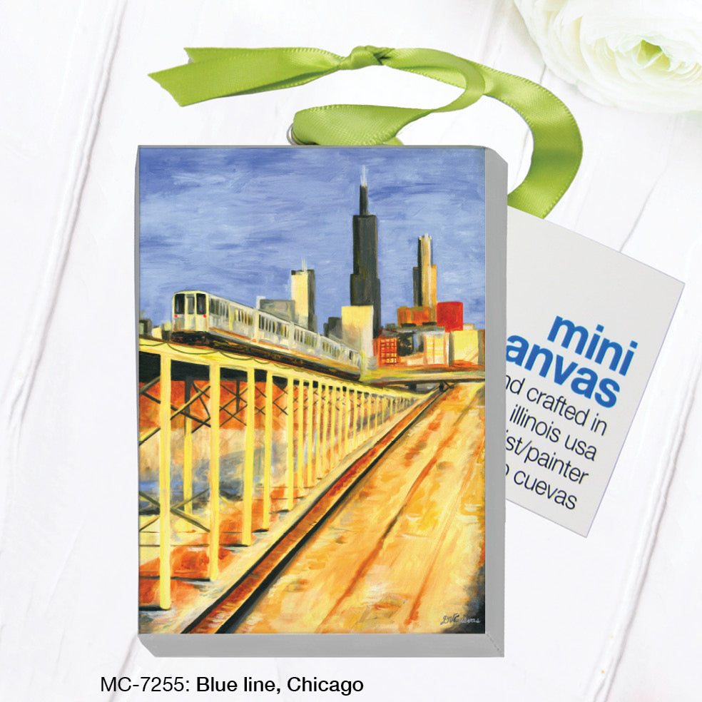 Blue Line, Chicago, Mini Canvas (MC-7255A)