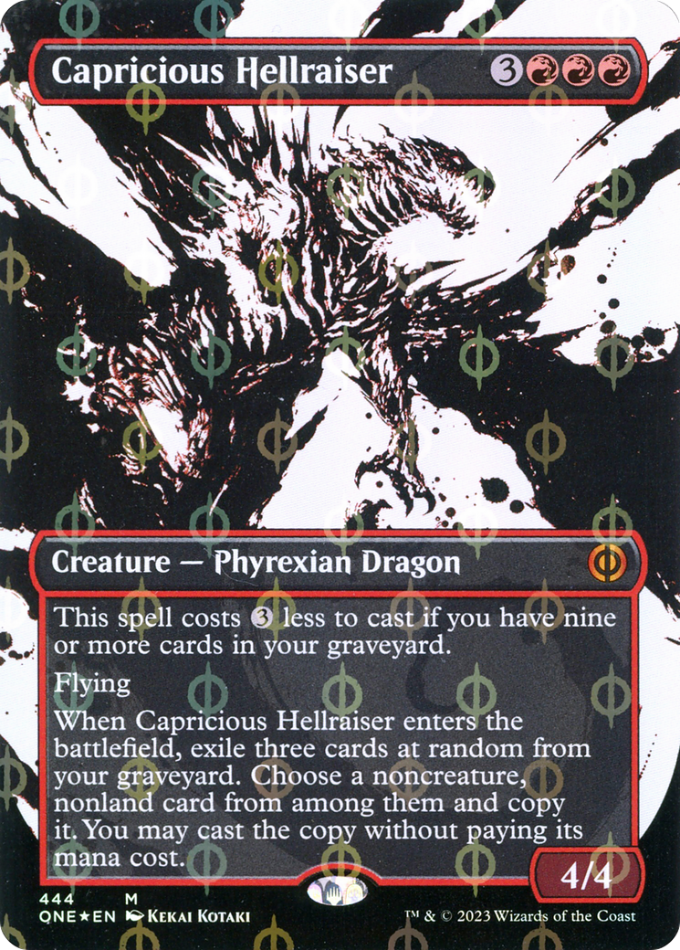 Capricious Hellraiser (ONE-444) - Phyrexia: All Will Be One: (Showcase) (Borderless) Foil