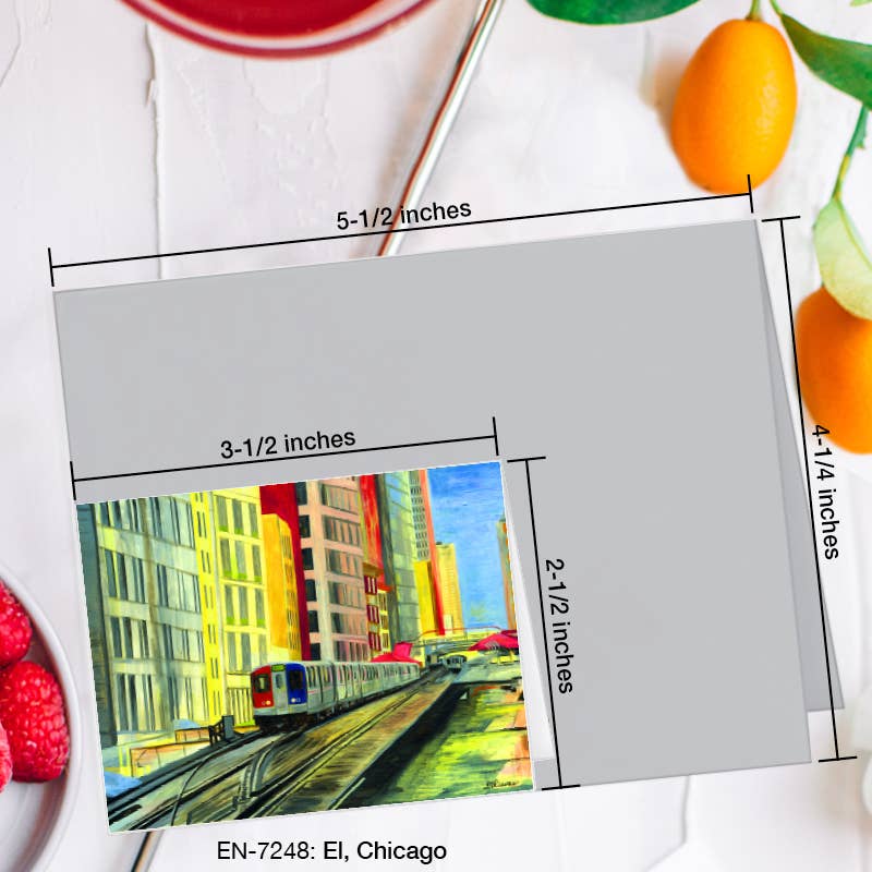 El, Chicago, Greeting Card (#7248A)