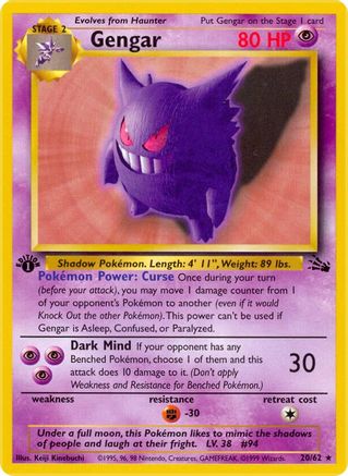Gengar 020/62 - Fossil 1st Edition