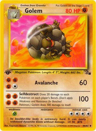 Golem 036/62 - Fossil 1st Edition