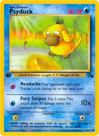 Psyduck 053/62 - Fossil 1st Edition