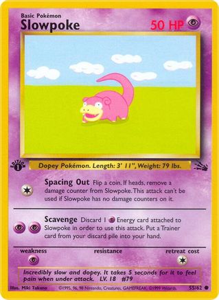 Slowpoke 055/62 - Fossil 1st Edition
