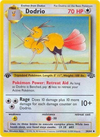 Dodrio 034/64 - Jungle 1st Edition