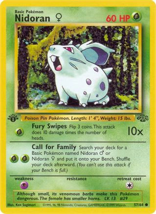 Nidoran F 057/64 - Jungle 1st Edition