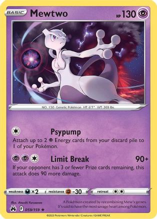 Mewtwo 059/159 - Crown Zenith Holofoil
