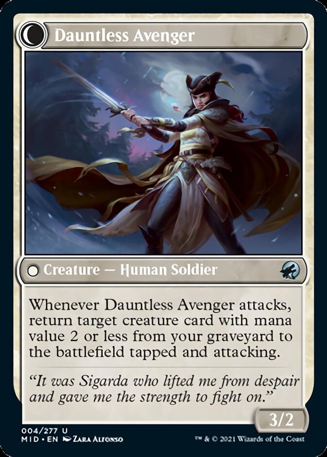 Bereaved Survivor // Dauntless Avenger (MID-004) - Innistrad: Midnight Hunt: (Double Faced Transform)