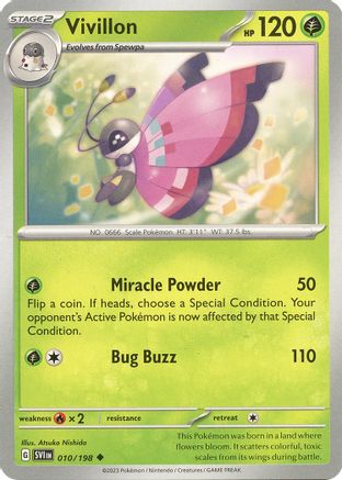 Vivillon 010/198 - SV01 Scarlet & Violet Base Set Reverse Holofoil