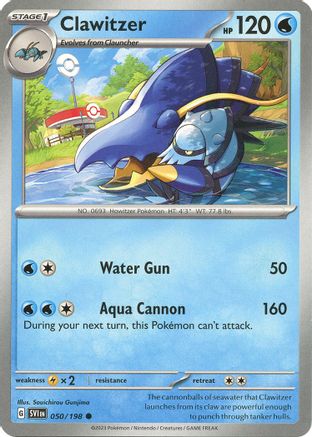 Clawitzer 050/198 - SV01 Scarlet & Violet Base Set Reverse Holofoil