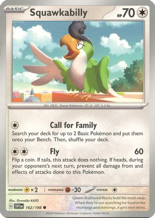 Squawkabilly 162/198 - SV01 Scarlet & Violet Base Set Reverse Holofoil