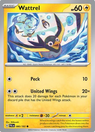 Wattrel 080/193 - SV02 Paldea Evolved Reverse Holofoil