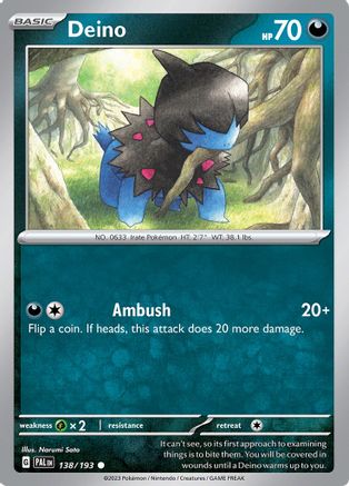 Deino 138/193 - SV02 Paldea Evolved
