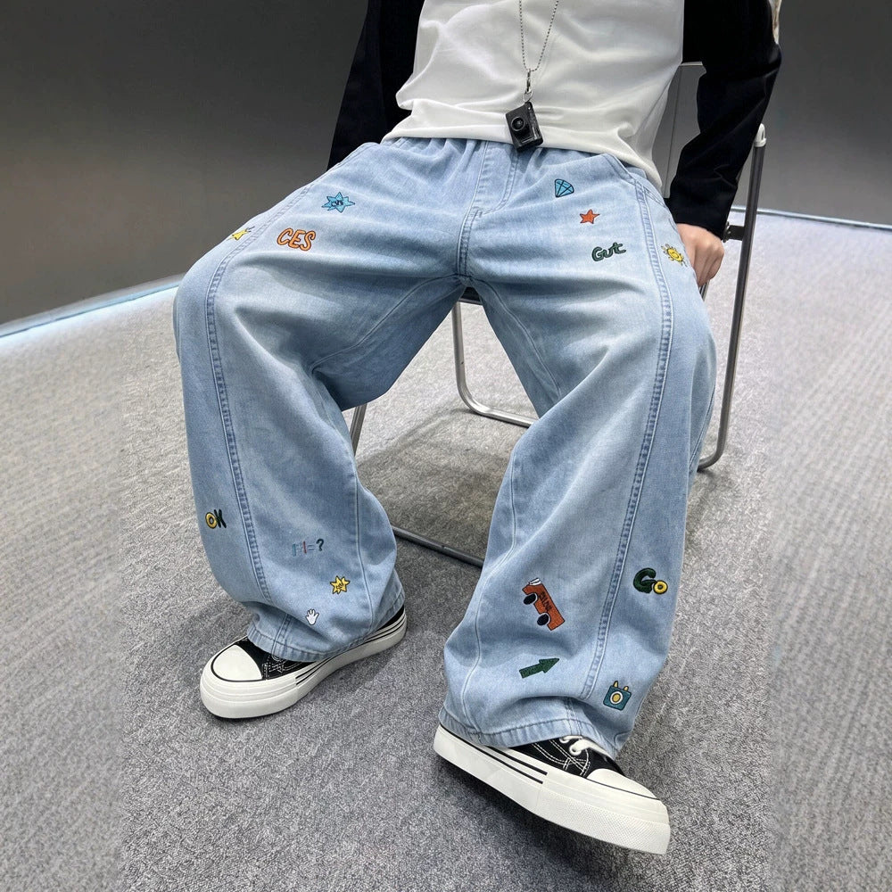 Casual Cool Lightweight Denim Pants for Boys