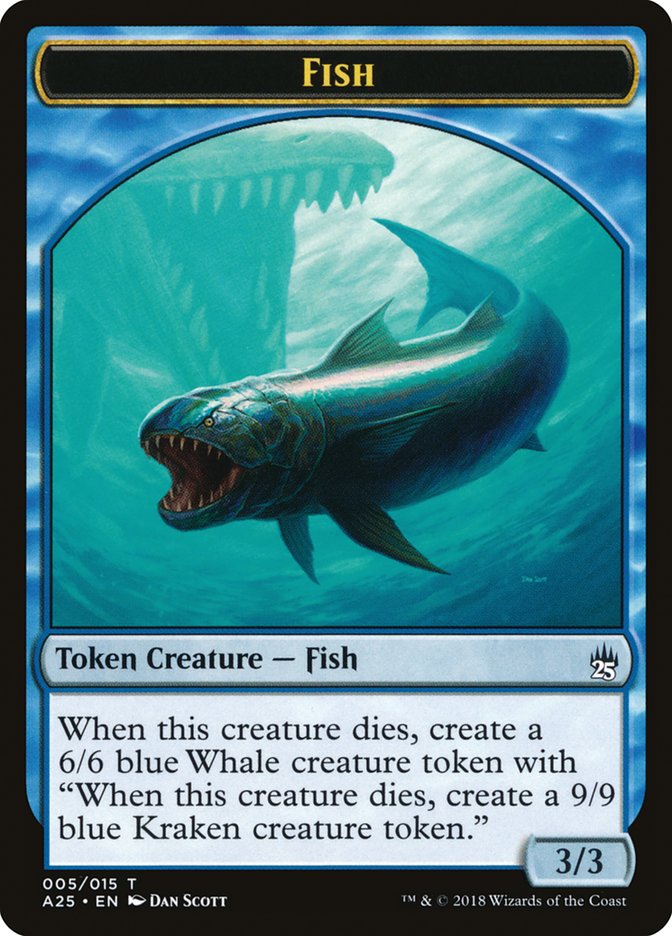 Fish // Kraken (A25-05★) - Masters 25 Tokens