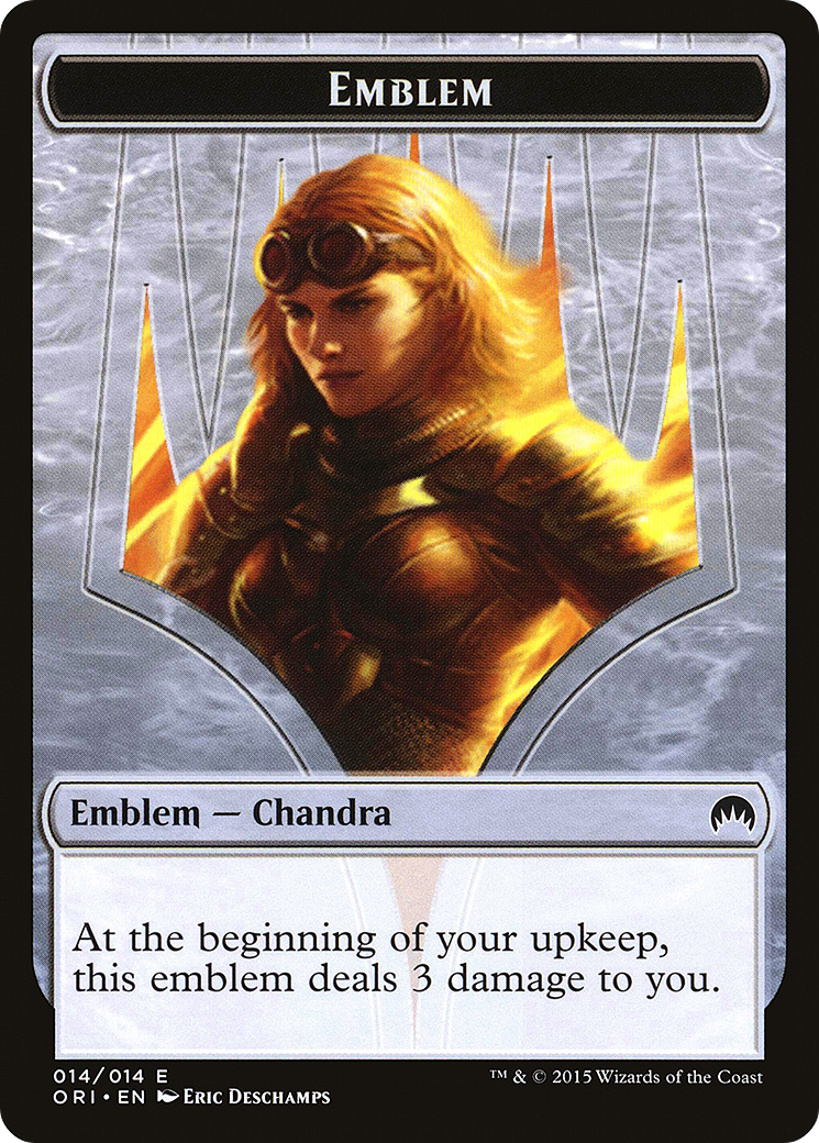 Chandra, Roaring Flame Emblem (ORI-014) - Magic Origins Tokens